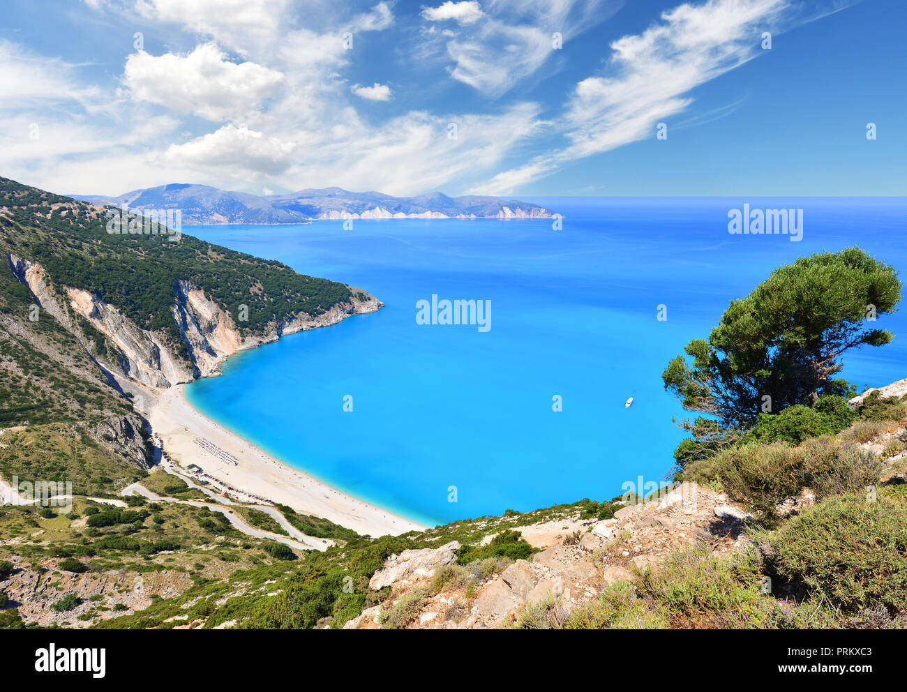 Myrtos Beach - Insel Kefalonia, Griechenland Stockfoto