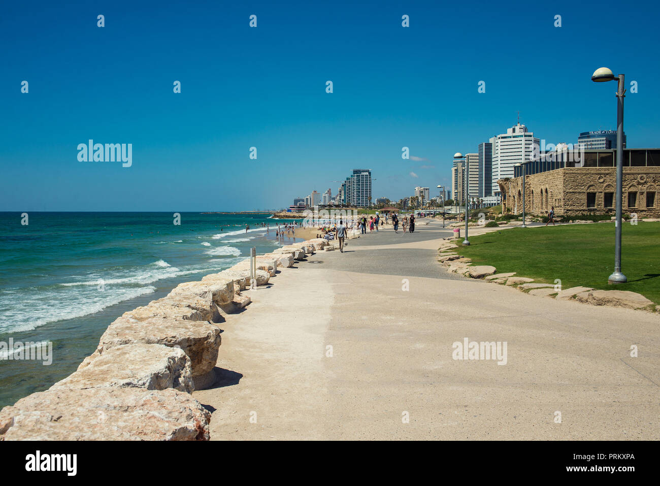 Strand in Tel Aviv Stockfoto