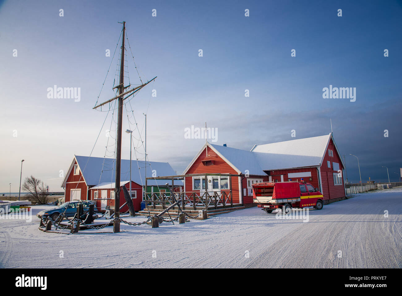 Rotes Haus in Schweden Stockfoto