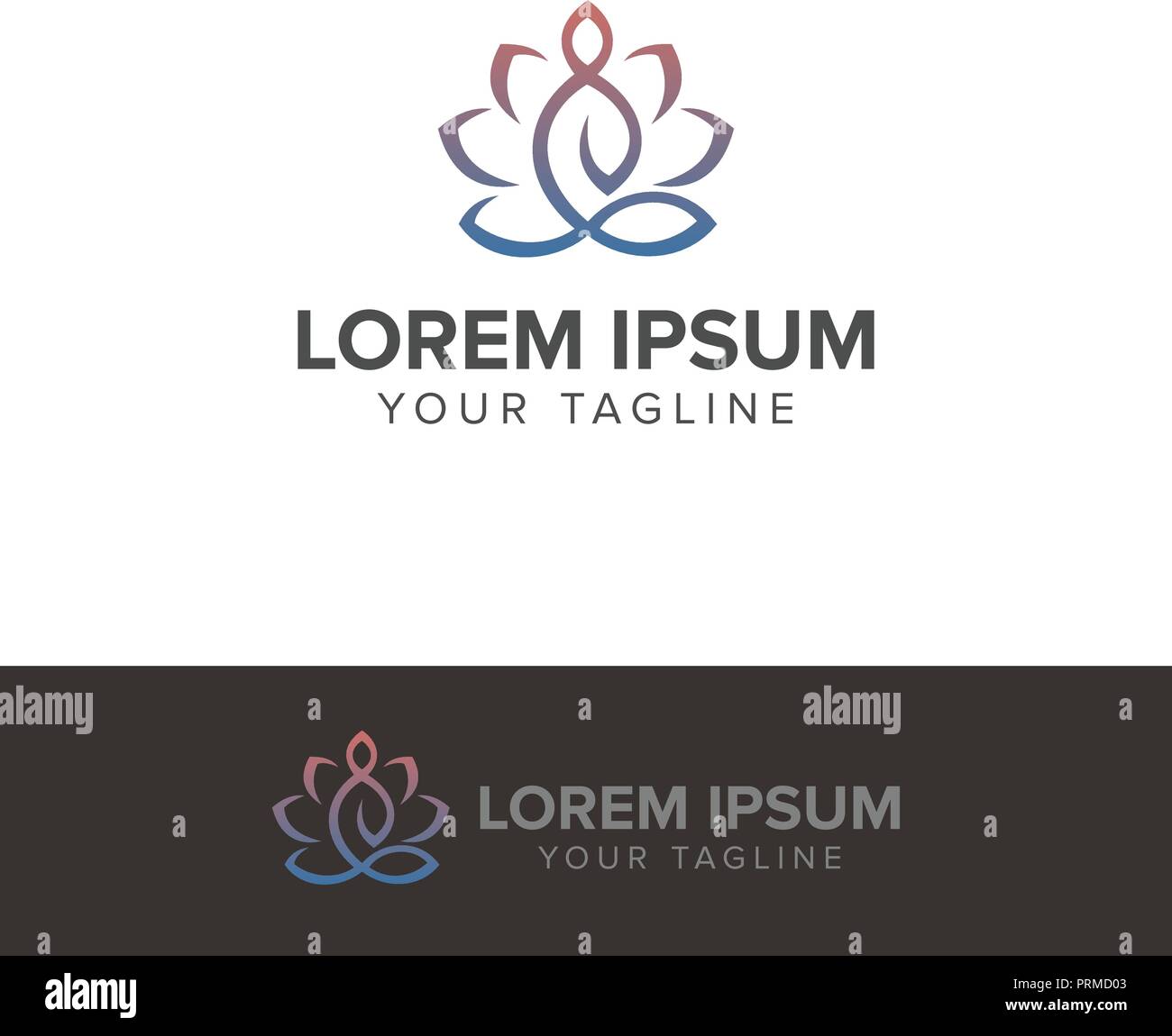 Yoga meditation logo Vector Illustration auf weißem Hintergrund Stock Vektor