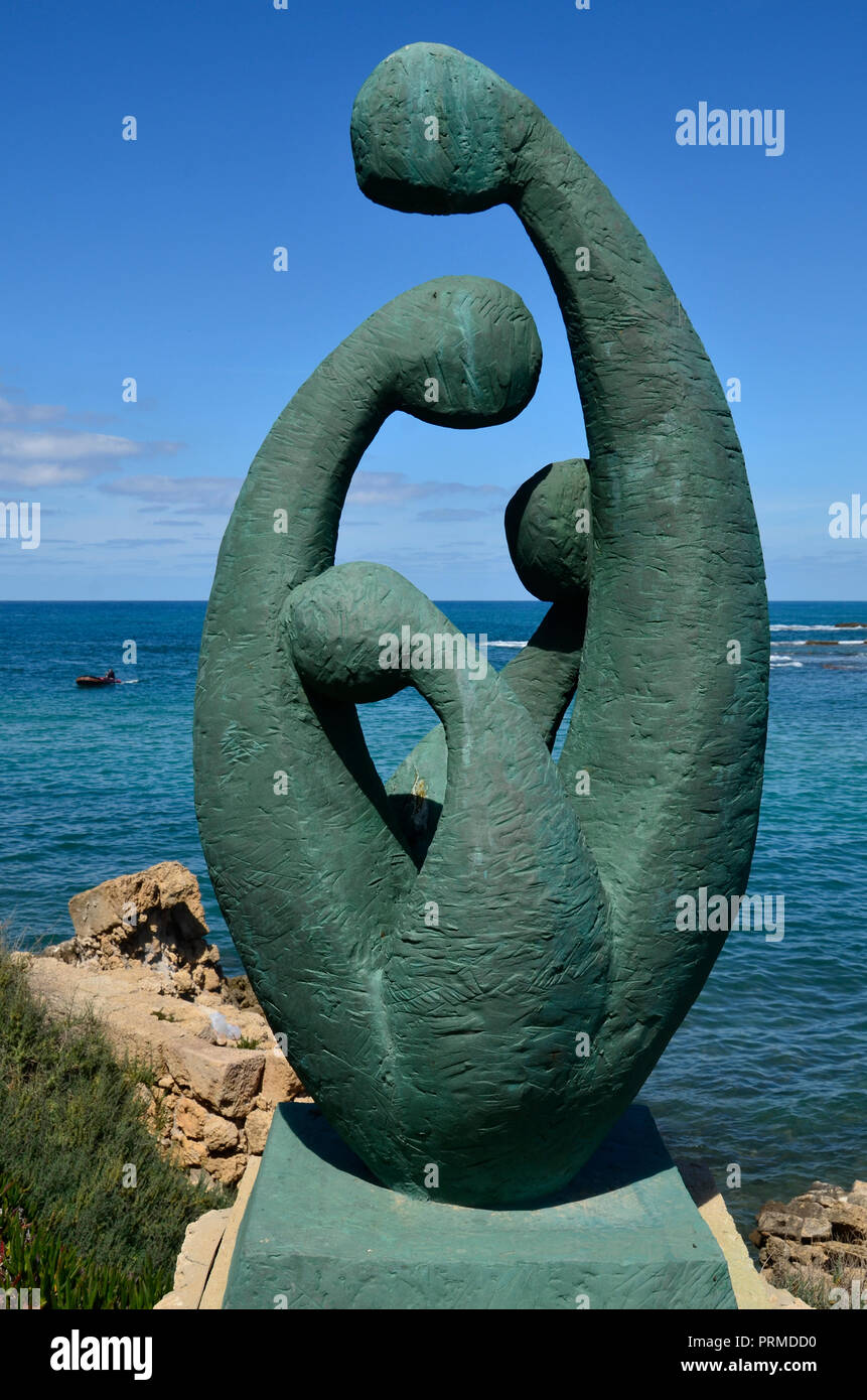 Israel, Cäsarea, dem alten Hafen jetzt ein Resort Strand ursprünglich von Herodes der Große im ersten Jahrhundert CE Stockfoto