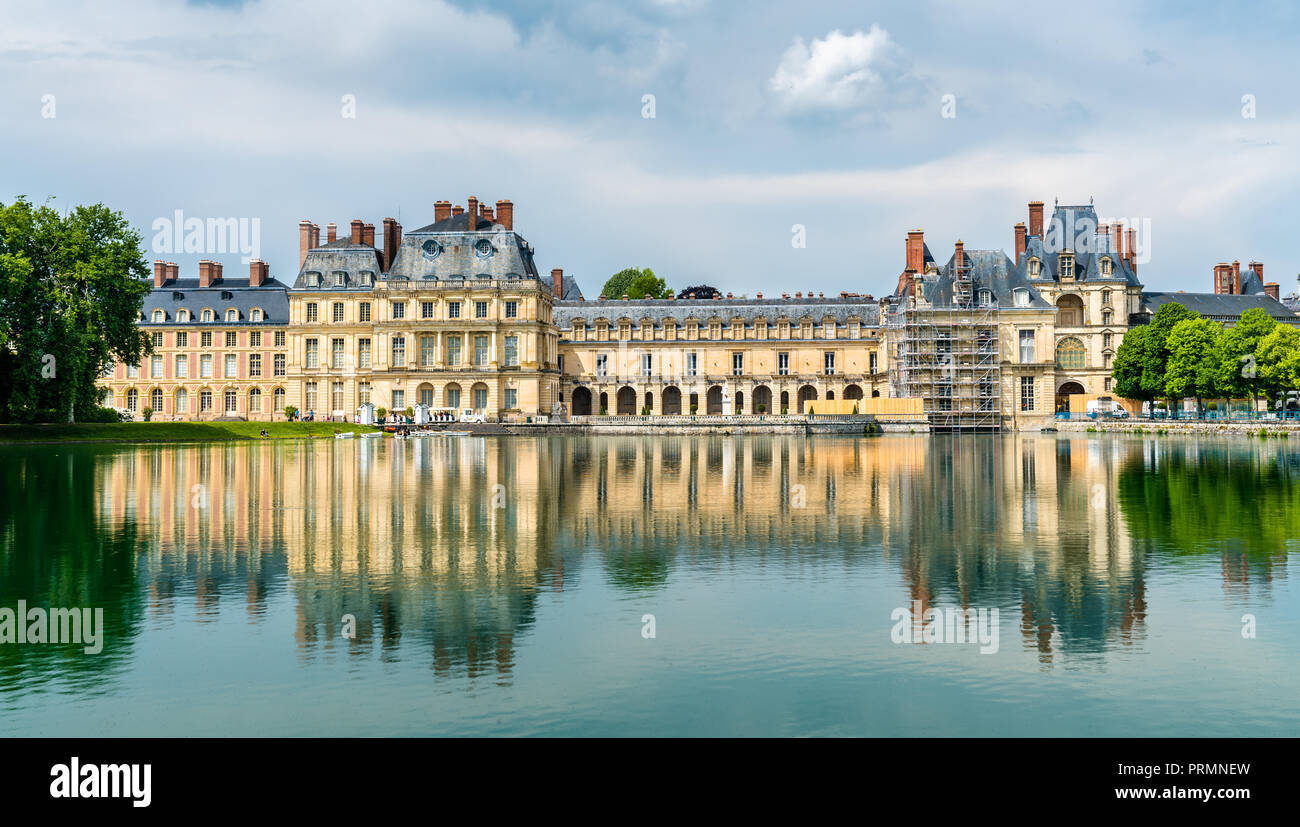 Château de Fontainebleau, einer der größten französischen königlichen Paläste. Stockfoto