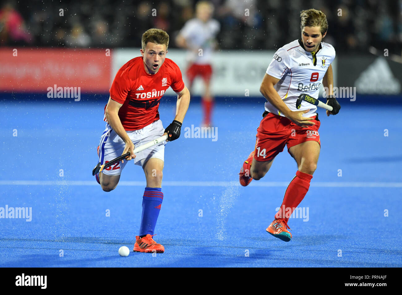 London, Großbritannien. 3. Oktober, 2018. WALLACE Zachary von GBR während der Jahrestag der Internationalen in Partnerschaft mit Toshiba Fernseher: Die 2018 Männer Test Matches zwischen Großbritannien und Belgien am Mittwoch, 03. Oktober 2018. London, England. (Nur redaktionelle Nutzung, eine Lizenz für die gewerbliche Nutzung erforderlich. Keine Verwendung in Wetten, Spiele oder einer einzelnen Verein/Liga/player Publikationen.) Credit: Taka Wu/Alamy leben Nachrichten Stockfoto