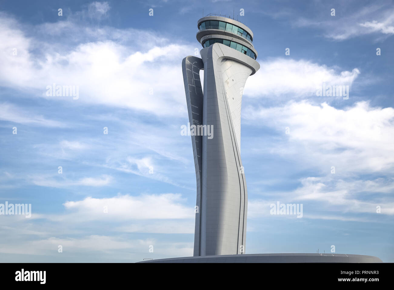 Air Traffic Control Tower der neue Flughafen von Istanbul, Türkei Stockfoto