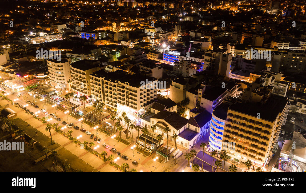 Luftaufnahme der Hotels Bezirk in der modernen Stadt, Zypern Stockfoto