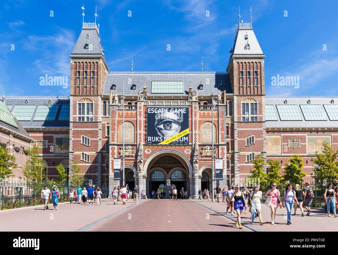 Amsterdam Rijksmuseum Amsterdam des 19. Jahrhunderts Gebäude, in dem der niederländische Malerei Meisterwerke und eine große europäische Kunstsammlung Holland Niederlande Stockfoto