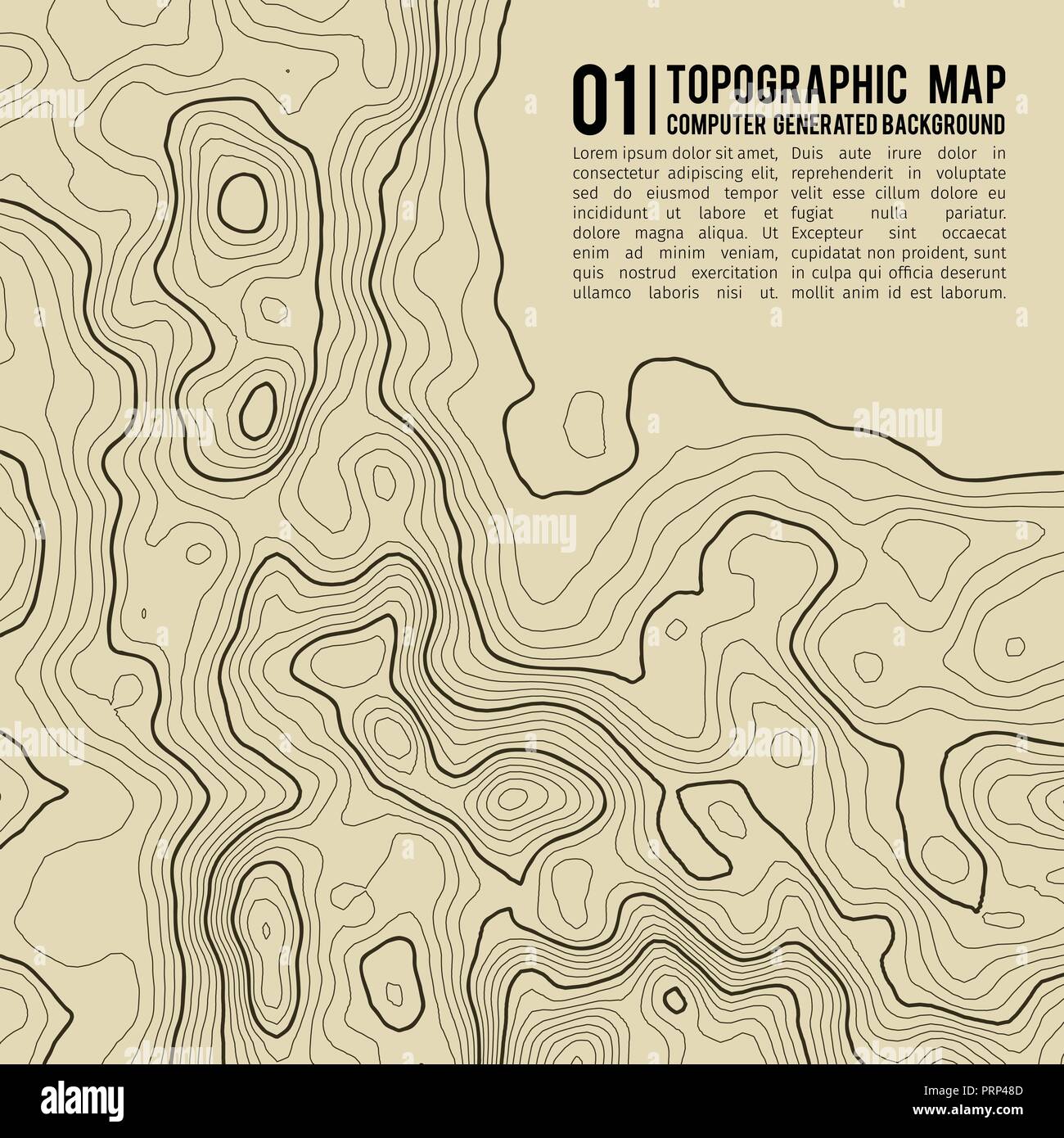 Topografische Karte Hintergrund mit Platz für Kopieren. Line Topographie Karte Kontur Hintergrund, geografische Gitter abstract Vector Illustration. Berg hiki Stock Vektor