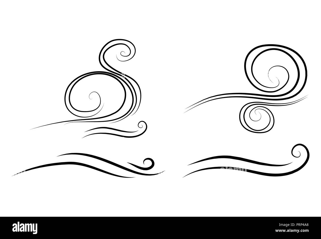 Wind doodle Blasen, gust Design auf weißem Hintergrund Stock Vektor