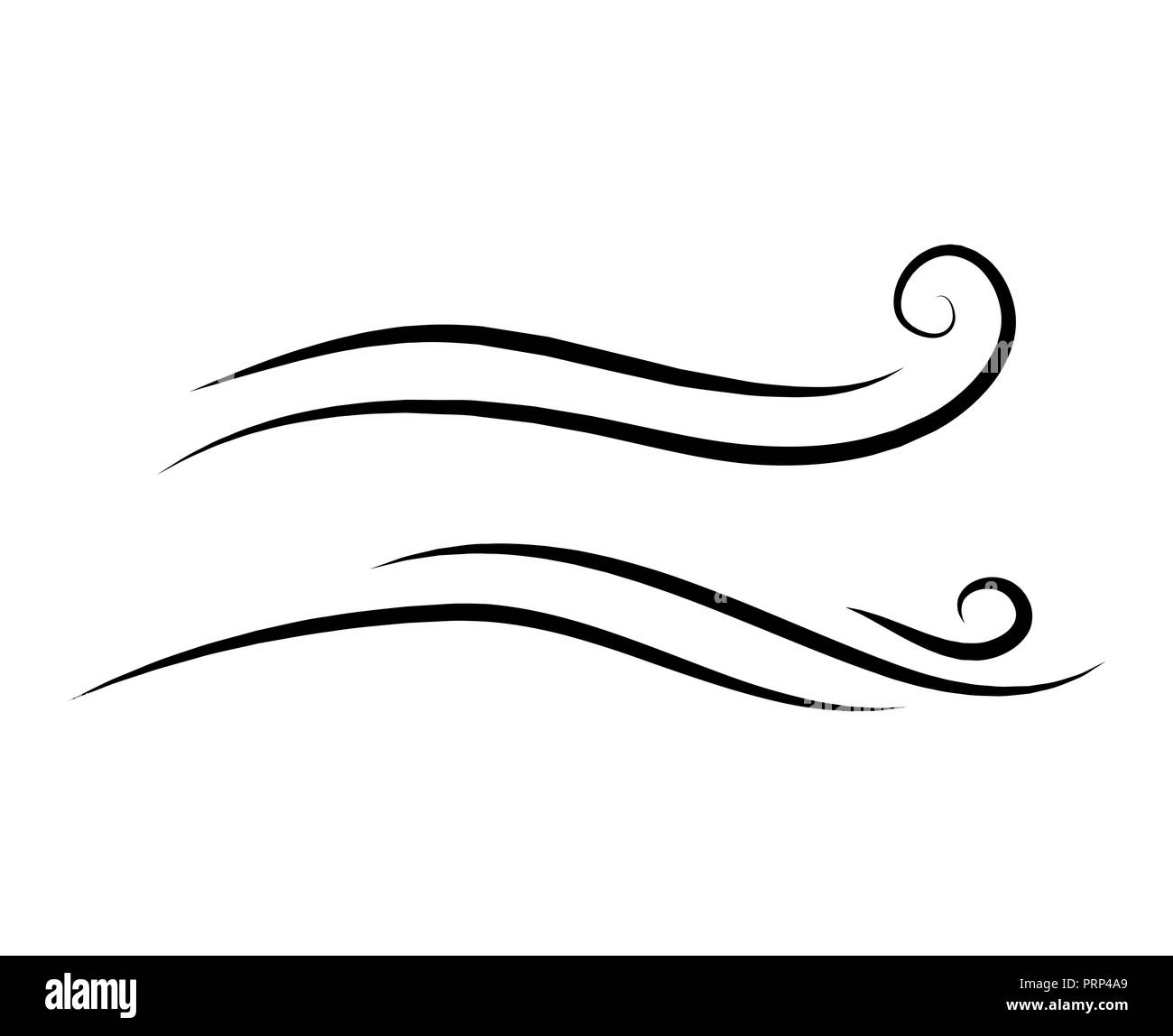 Wind doodle Blasen, gust Design auf weißem Hintergrund Stock Vektor