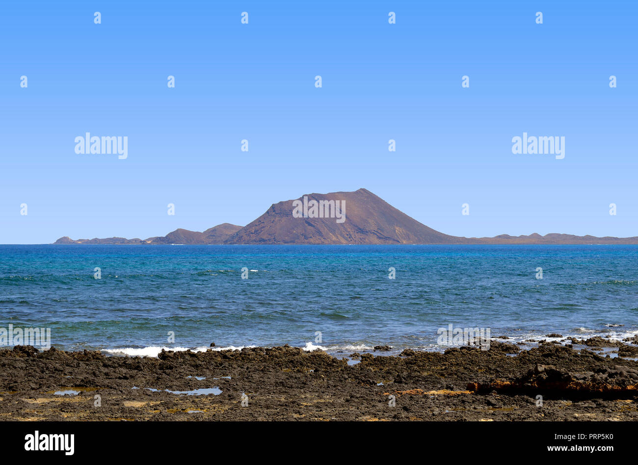 Isla de Lobos eine volcamic insland vor der Küste von Fuerteventura, eine der Kanarischen Inseln Stockfoto