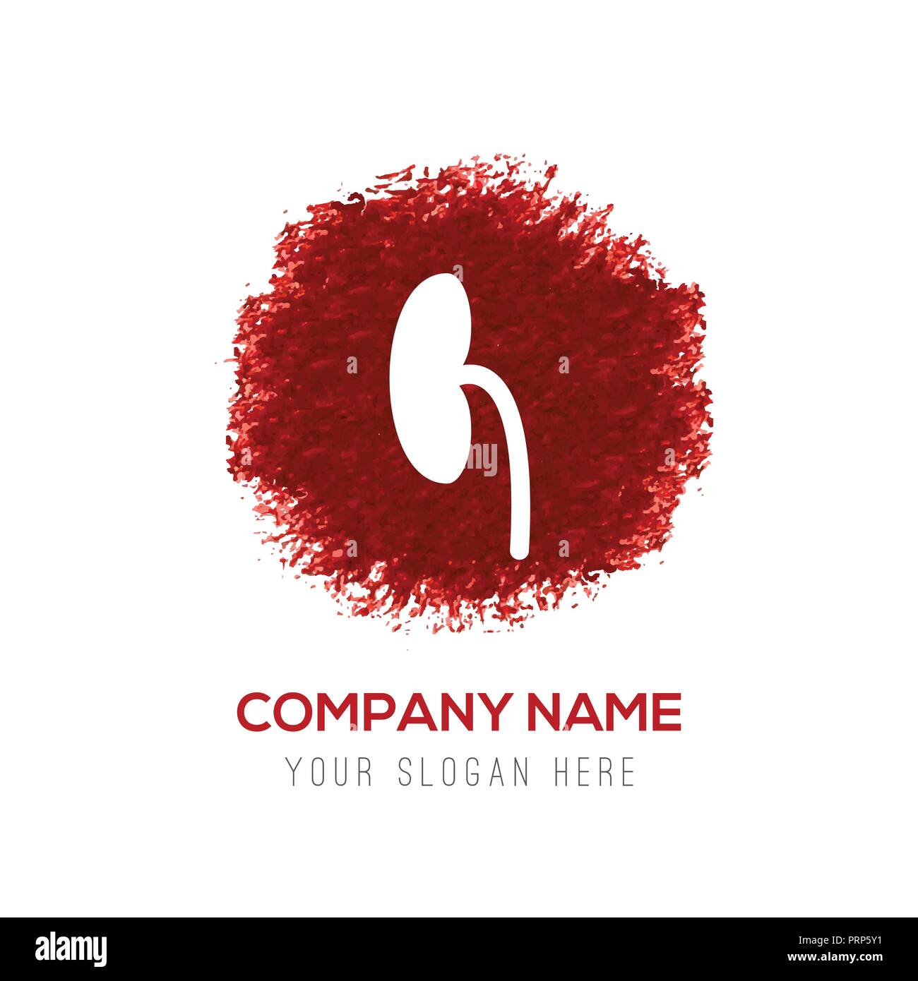 Niere Symbol - Rot Aquarell Kreis Splash Stock Vektor