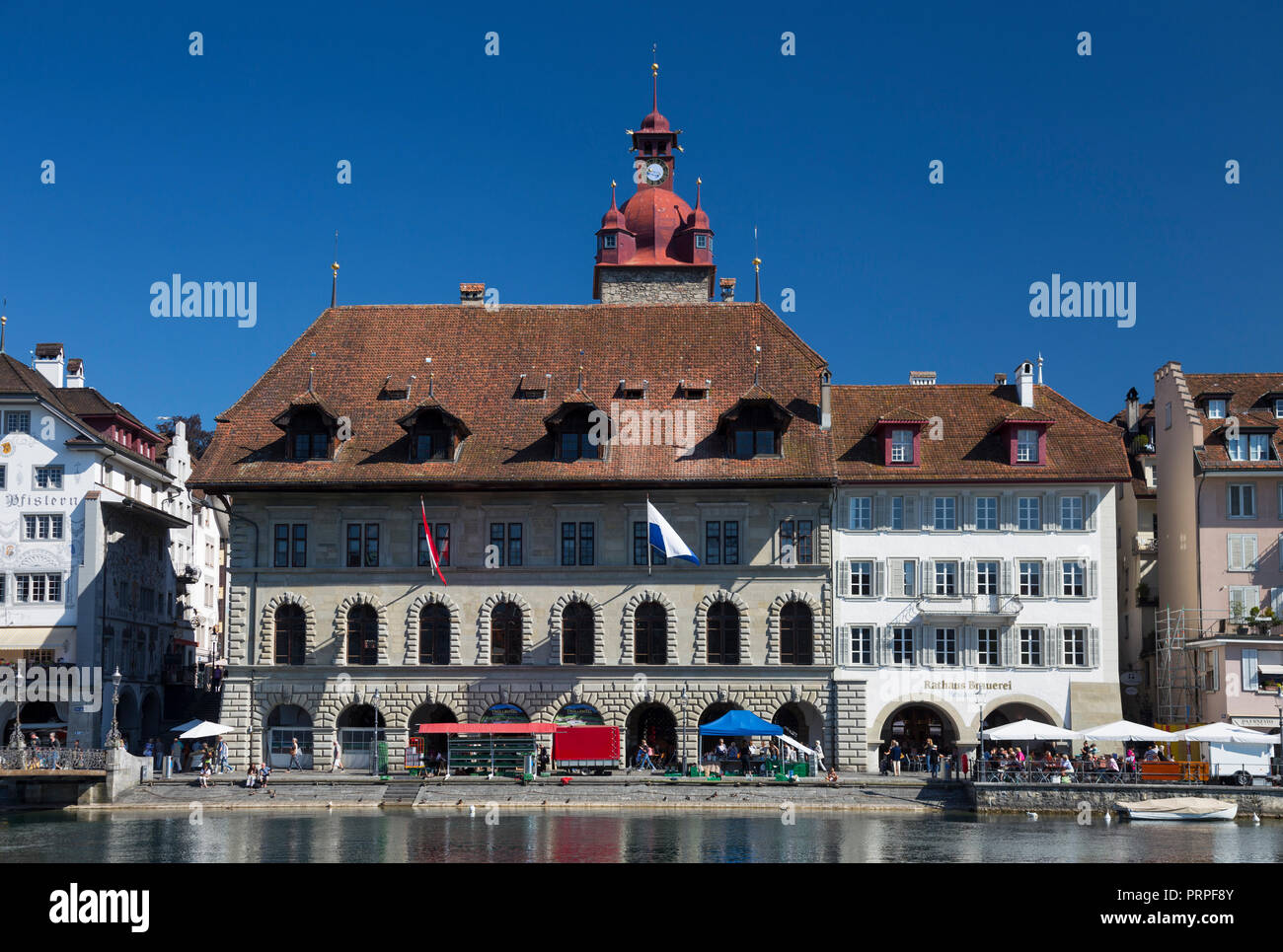 Luzern Rathaus (Town Hall), Schweiz Stockfoto