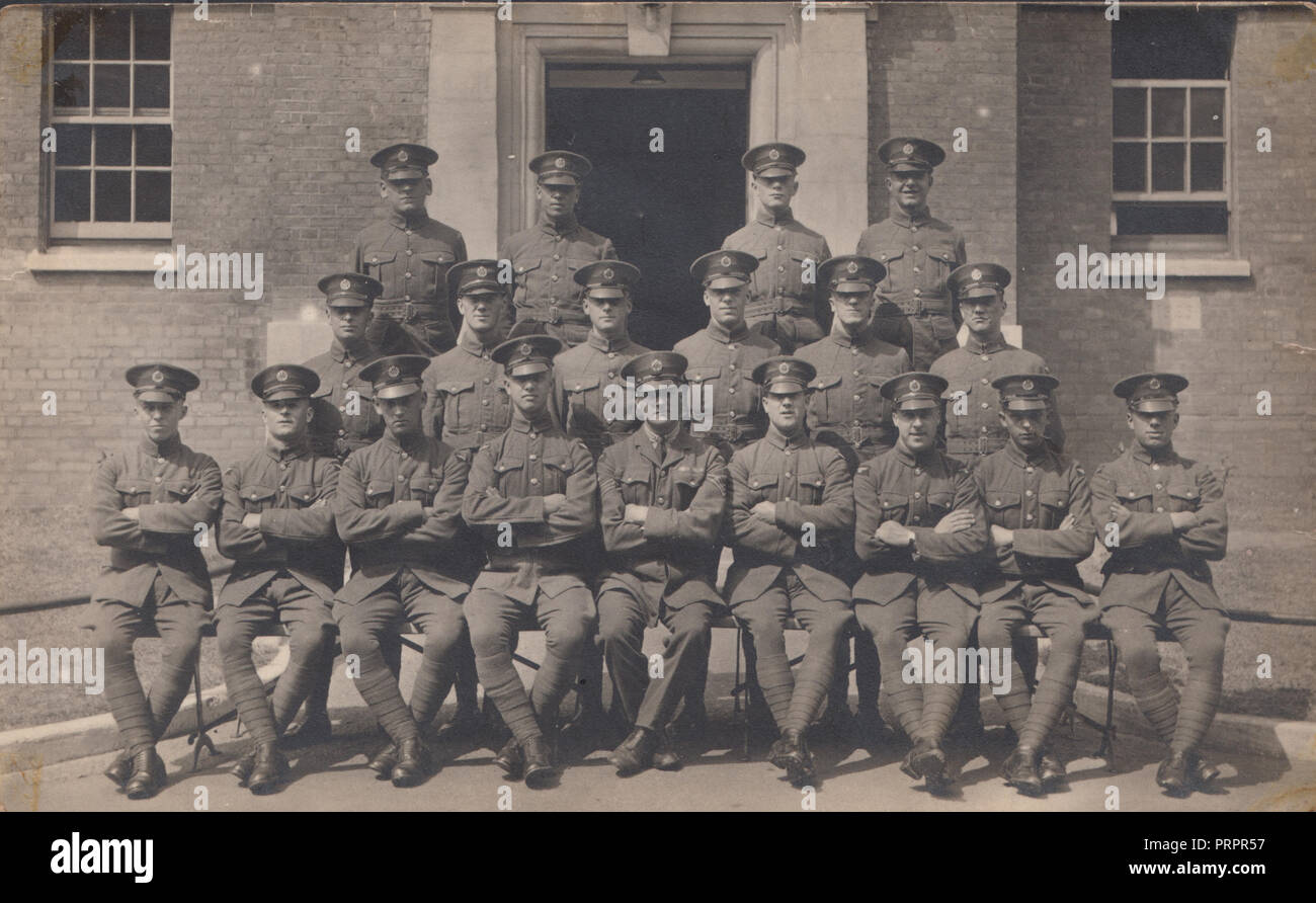 * Vintage Foto zeigt eine Gruppe von WW1 British Army Soldaten Stockfoto