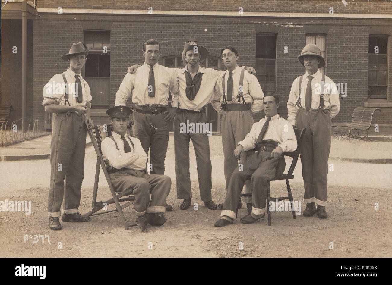 * Vintage Foto zeigt eine Gruppe von WW1 Soldaten Stockfoto