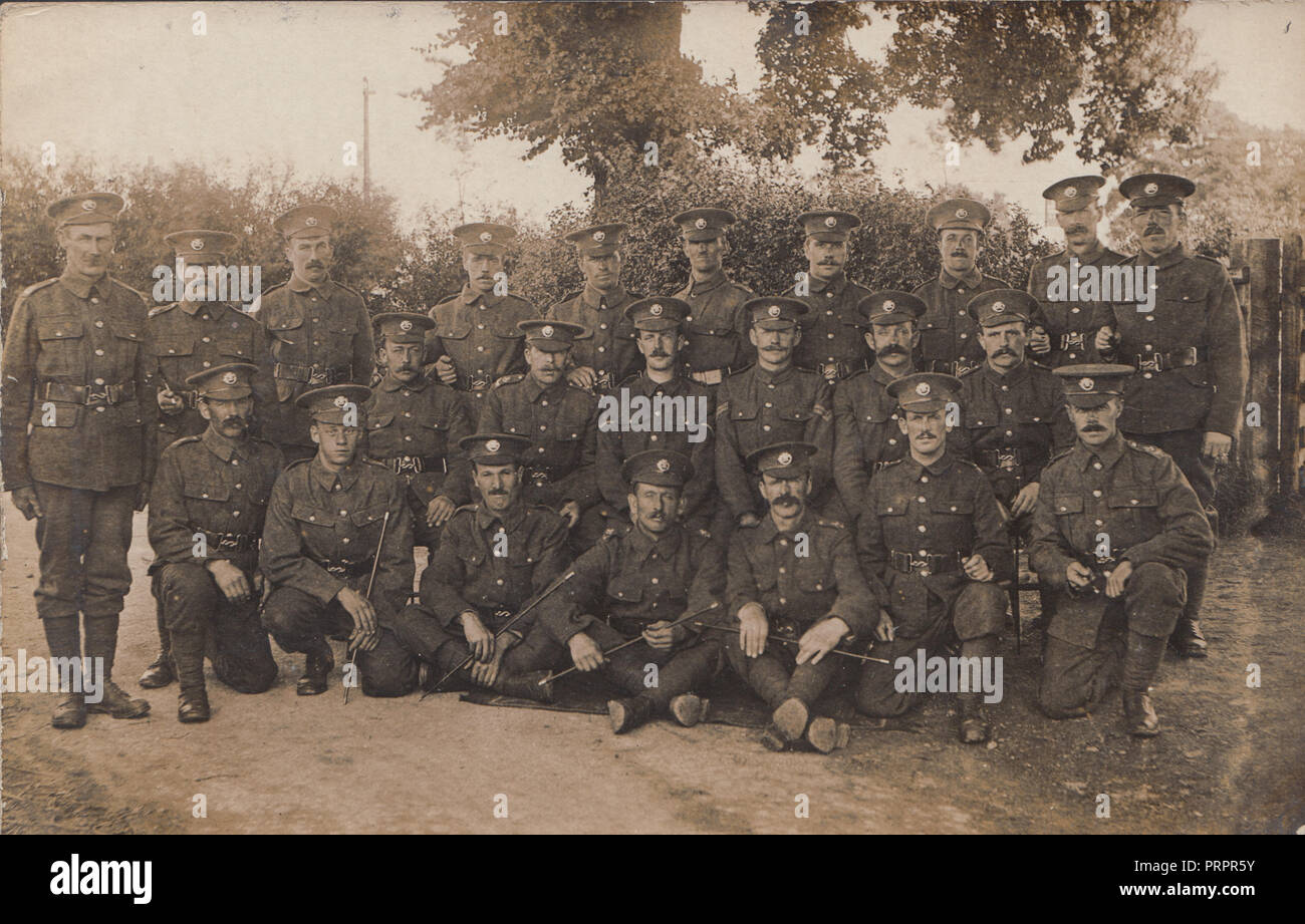 * Vintage Foto zeigt eine Gruppe von WW1 British Army Soldaten Stockfoto