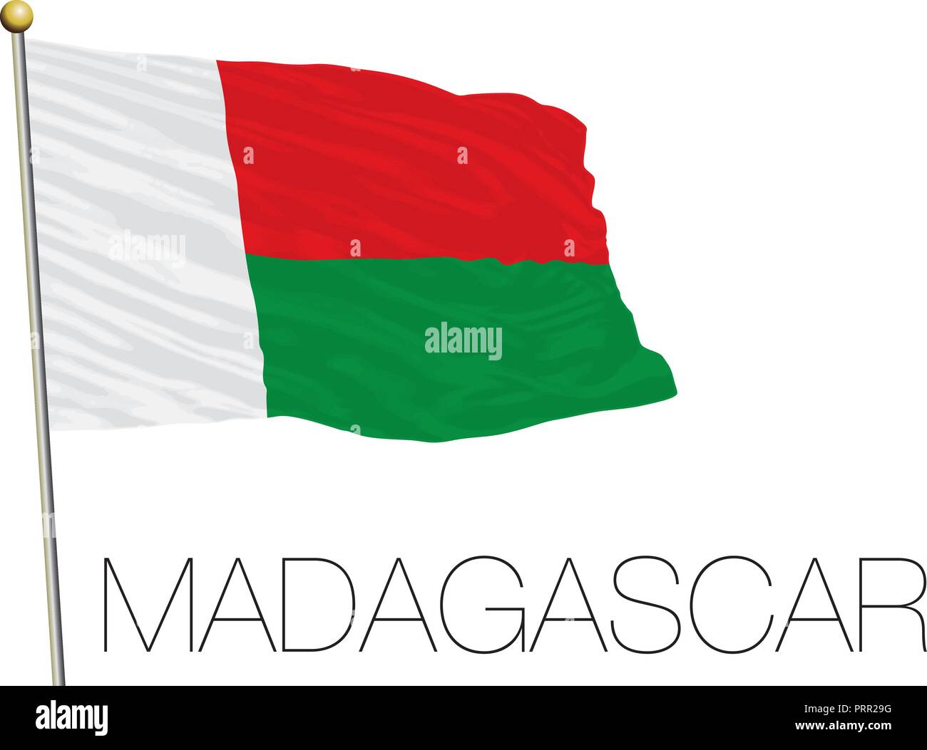 Madascar offizielle Flagge, Vector Illustration Stock Vektor