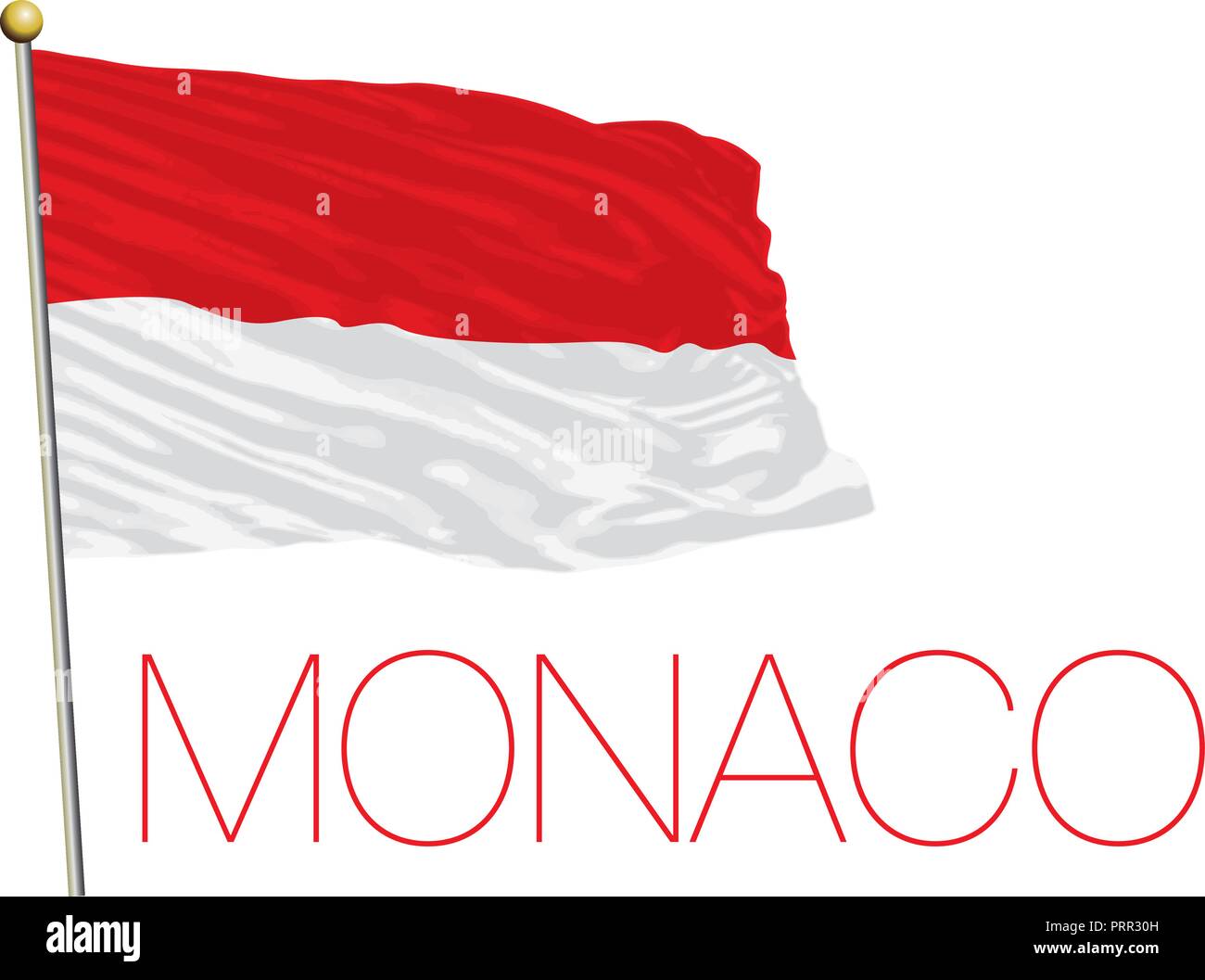 Fürstentum Monaco offizielle Flagge, Vector Illustration Stock Vektor