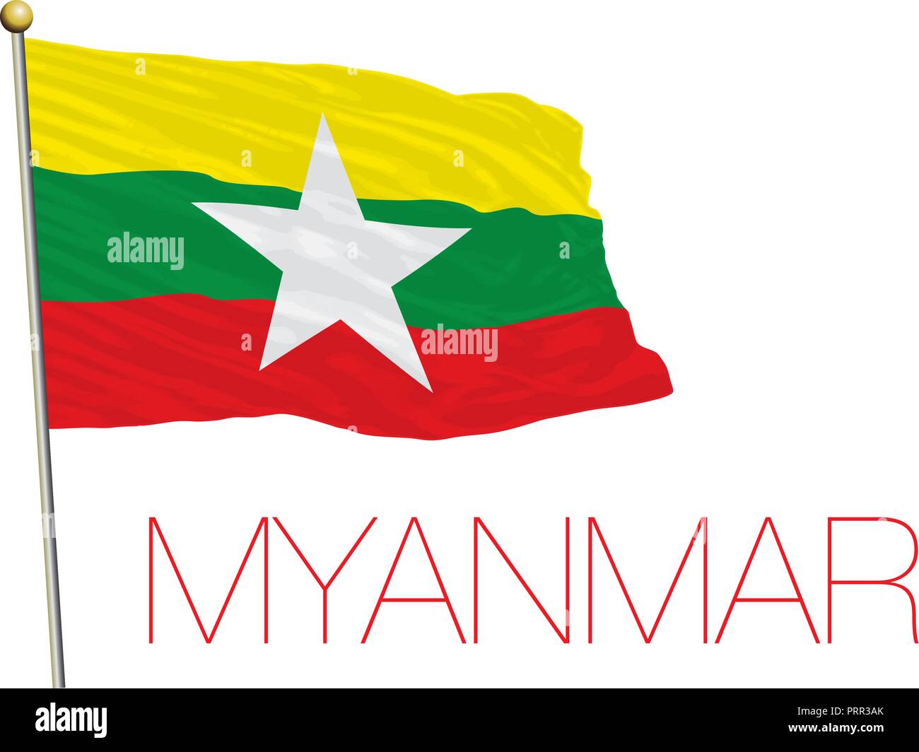 Myanmar offizielle Flagge, Vector Illustration Stock Vektor