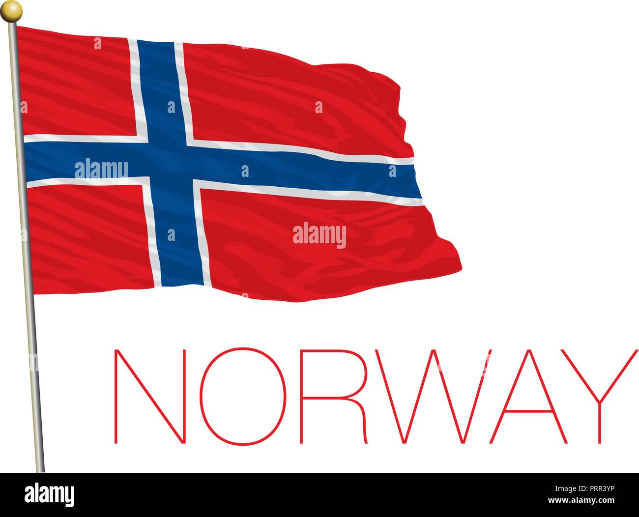 Norwegen offizielle Flagge, Vector Illustration Stock Vektor