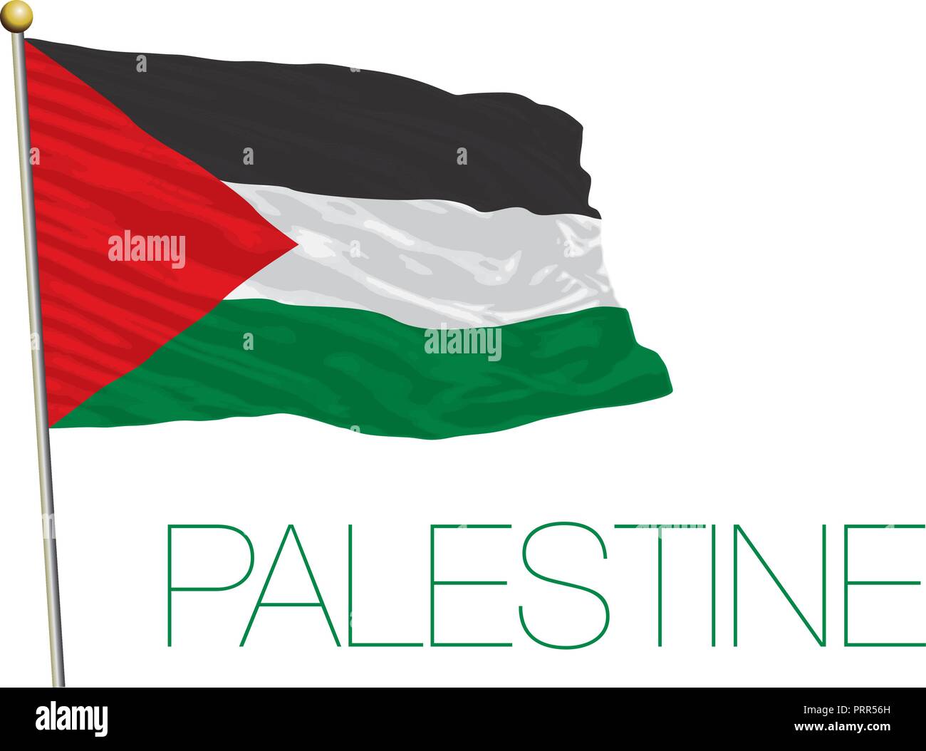 Palästina offizielle Flagge, Vector Illustration Stock Vektor