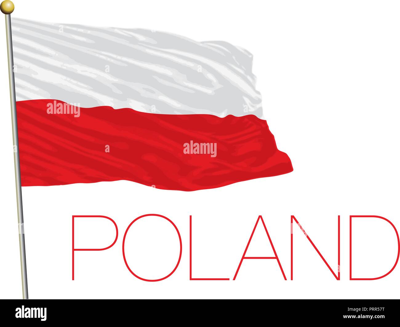 Polen offizielle Flagge, Vector Illustration Stock Vektor