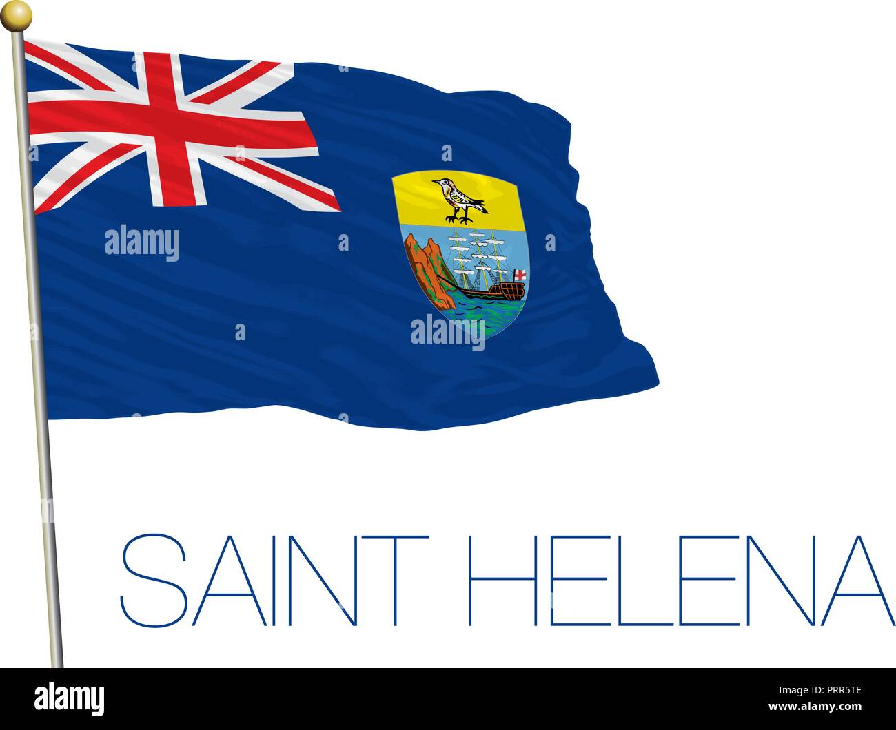 Sankt Helene offizielle Flagge, Vector Illustration Stock Vektor
