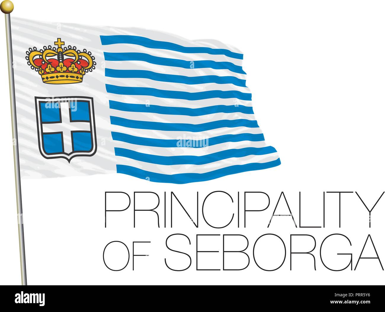 Fürstentum Seborga offizielle Flagge, Vector Illustration Stock Vektor