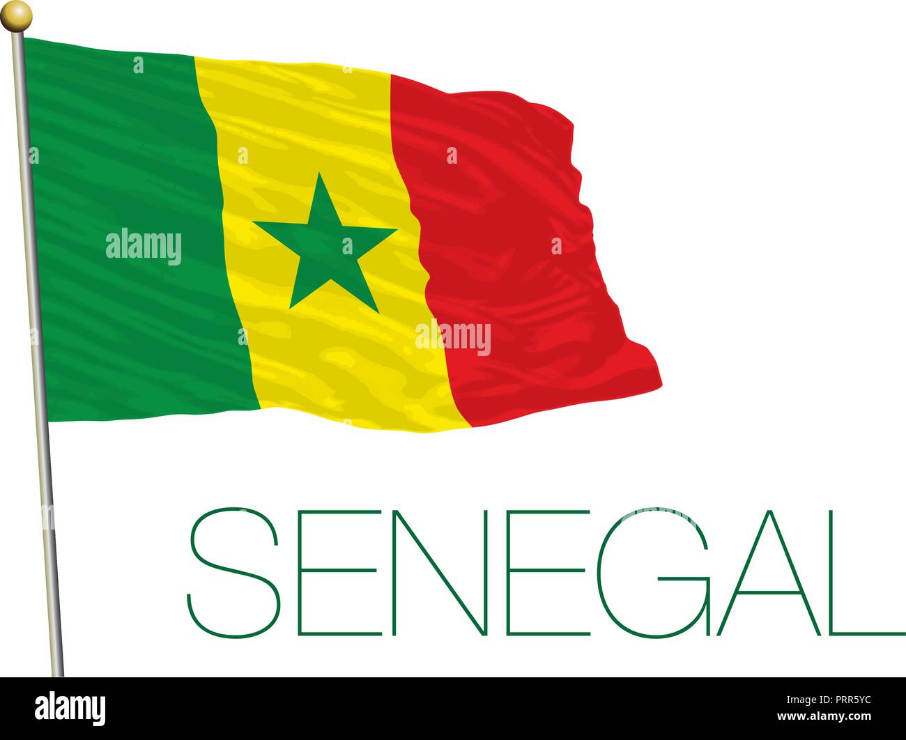 Senegal offizielle Flagge, Vector Illustration Stock Vektor