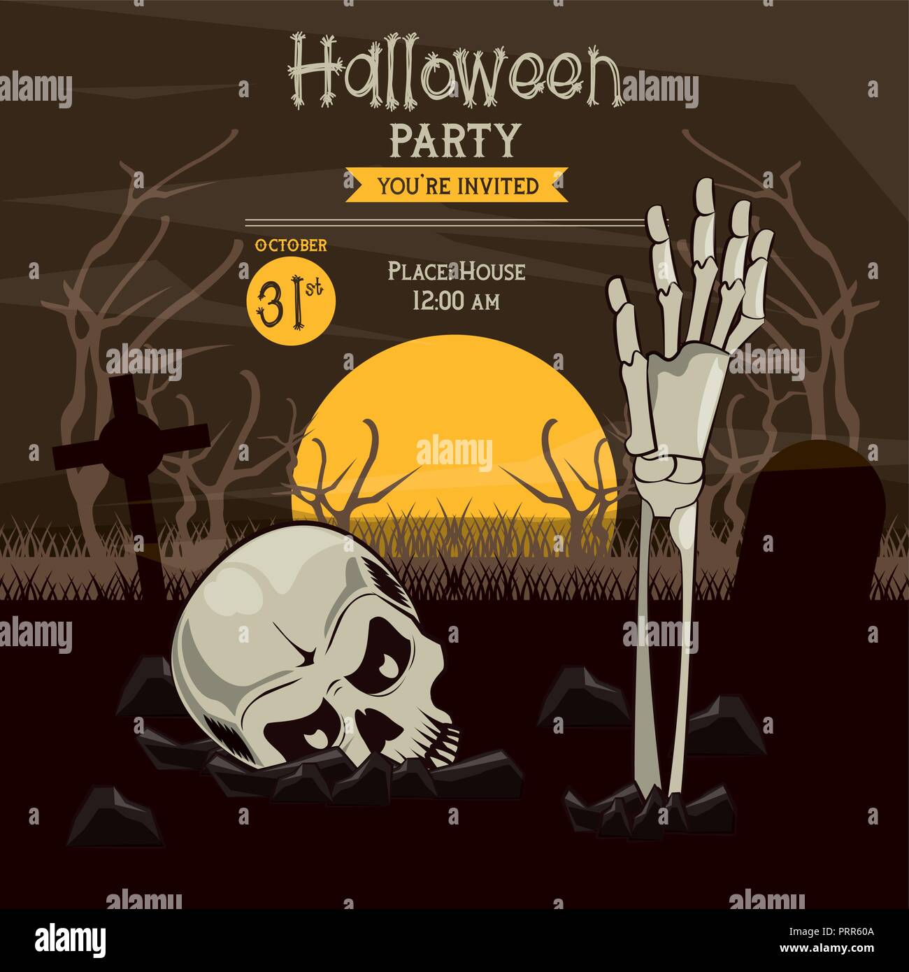 Halloween Party Einladung Karte Stock Vektorgrafik Alamy