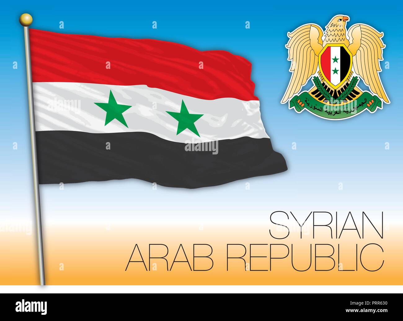 Syrien offizielle Flagge, Vector Illustration Stock Vektor
