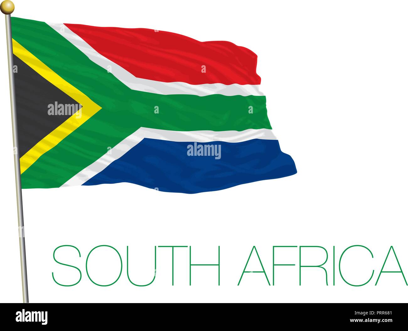 Südafrika offizielle Flagge, Vector Illustration Stock Vektor