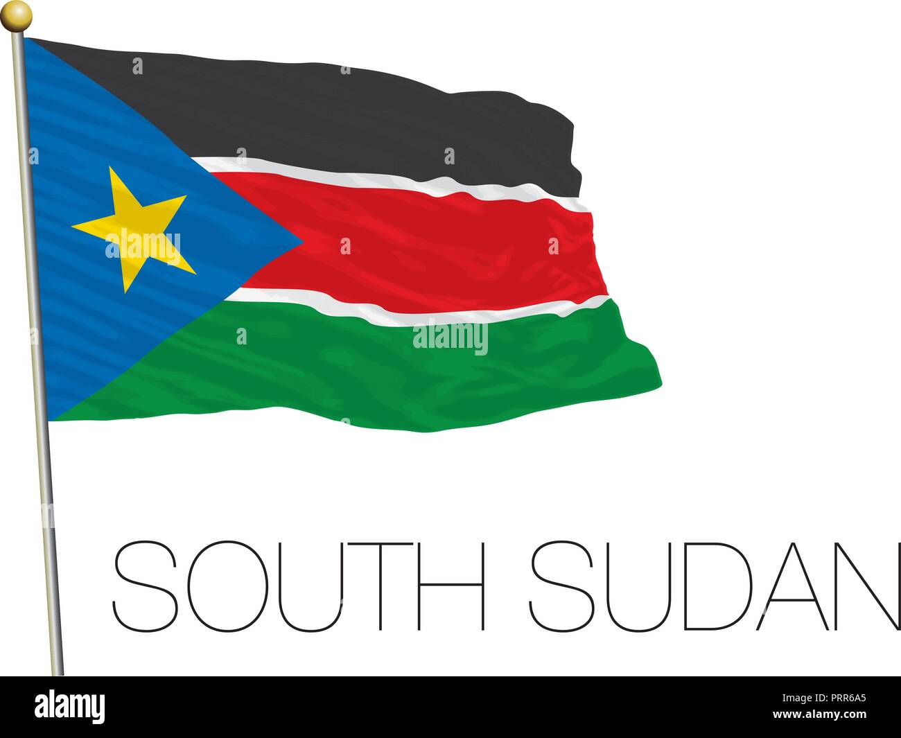 Der Süden des Sudan offizielle Flagge, Vector Illustration Stock Vektor