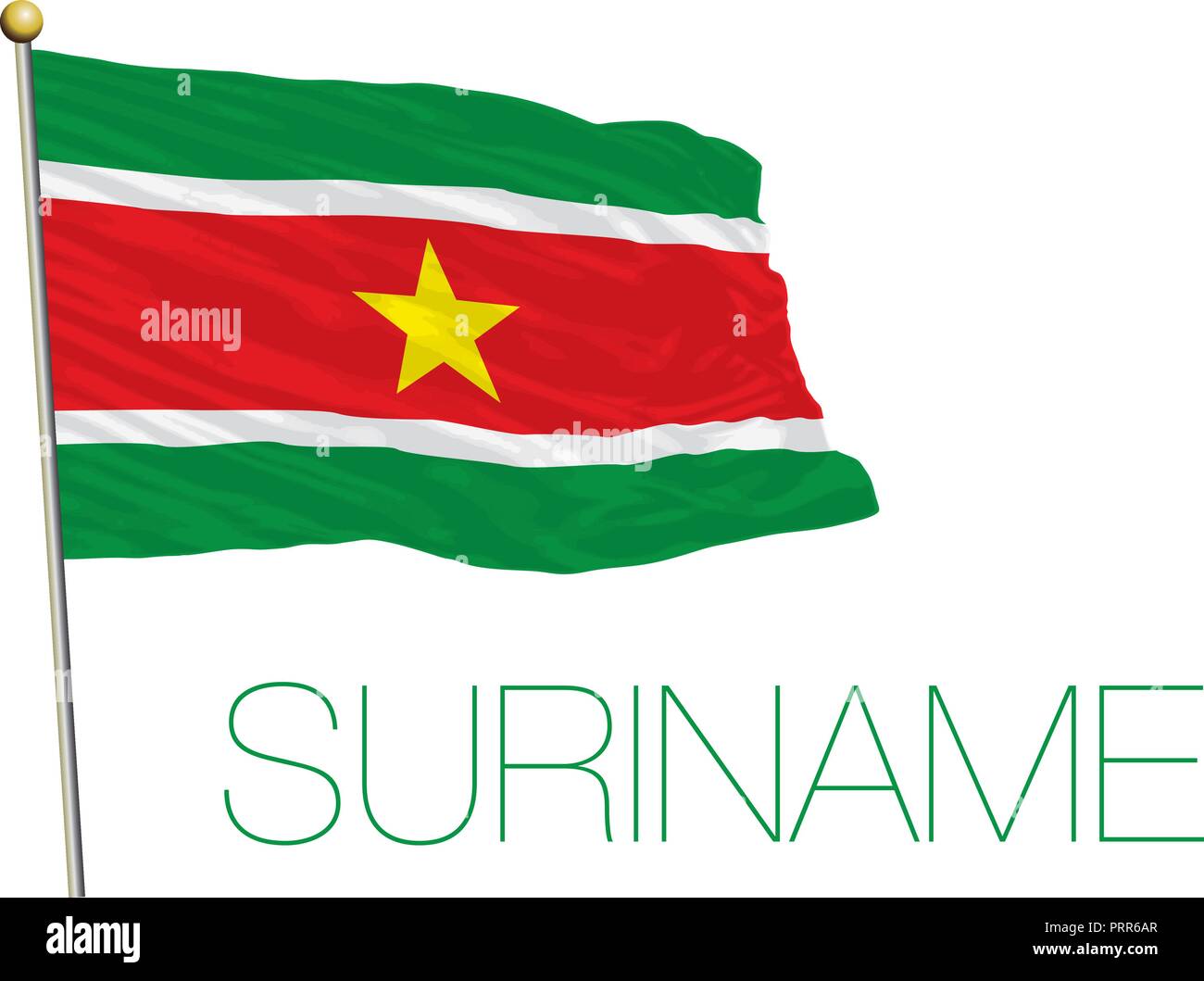 Suriname offizielle Flagge, Vector Illustration Stock Vektor