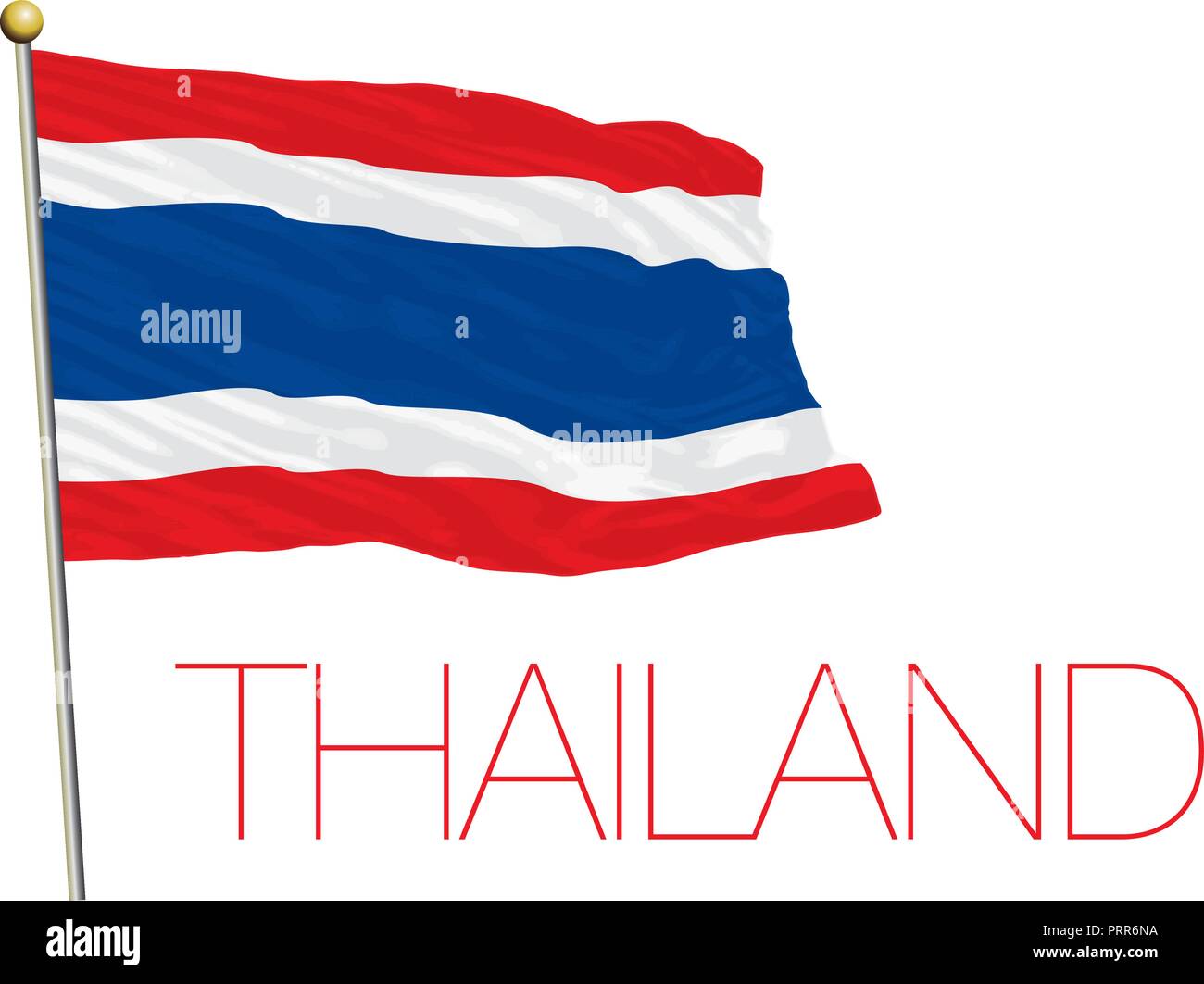 Thailand offizielle Flagge, Vector Illustration Stock Vektor