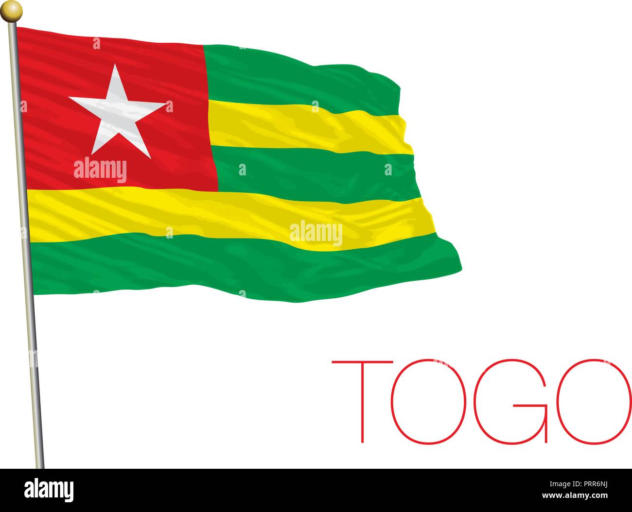 Togo offizielle Flagge, Vector Illustration Stock Vektor