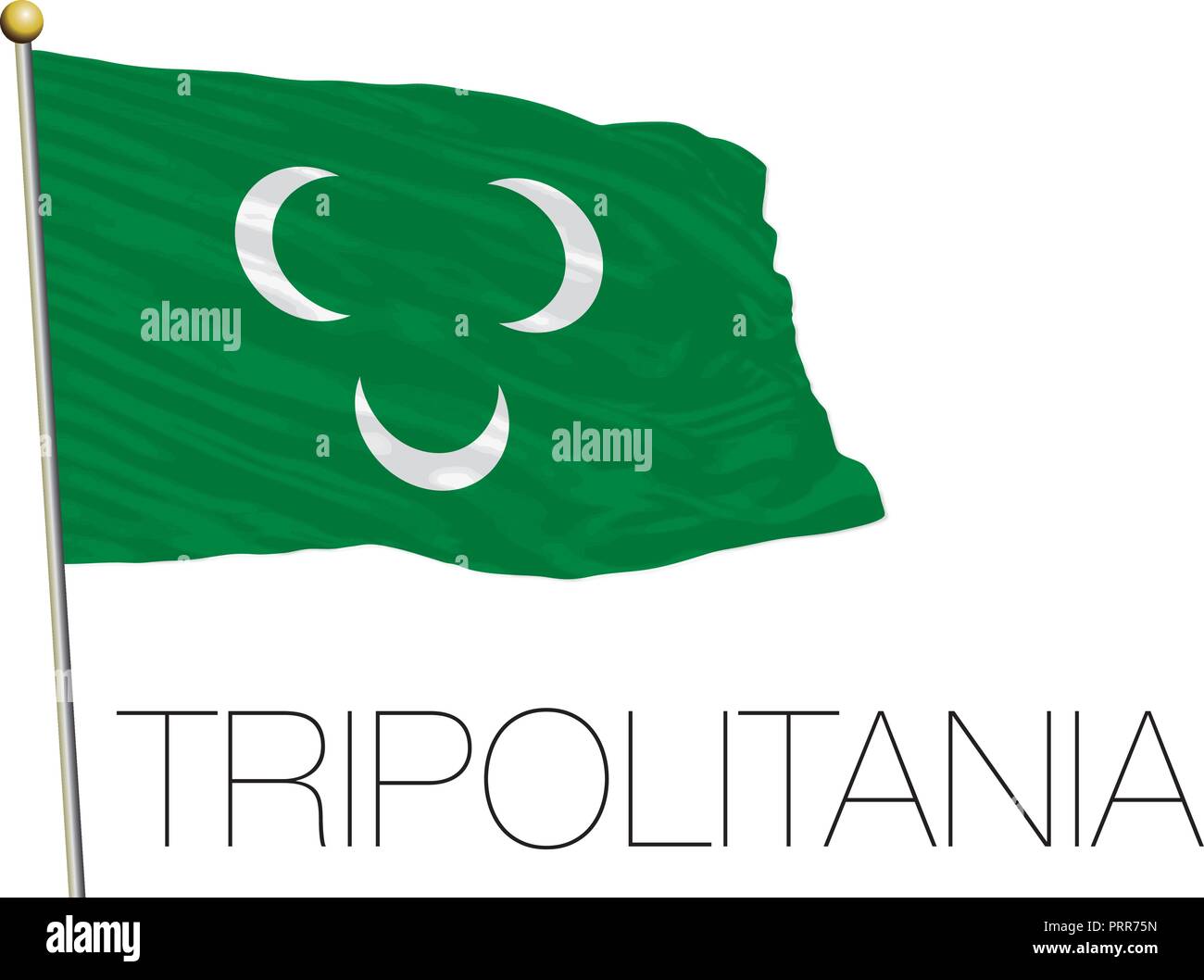 Tripolitanien offizielle Flagge, Libyen, Vektor, Abbildung Stock Vektor