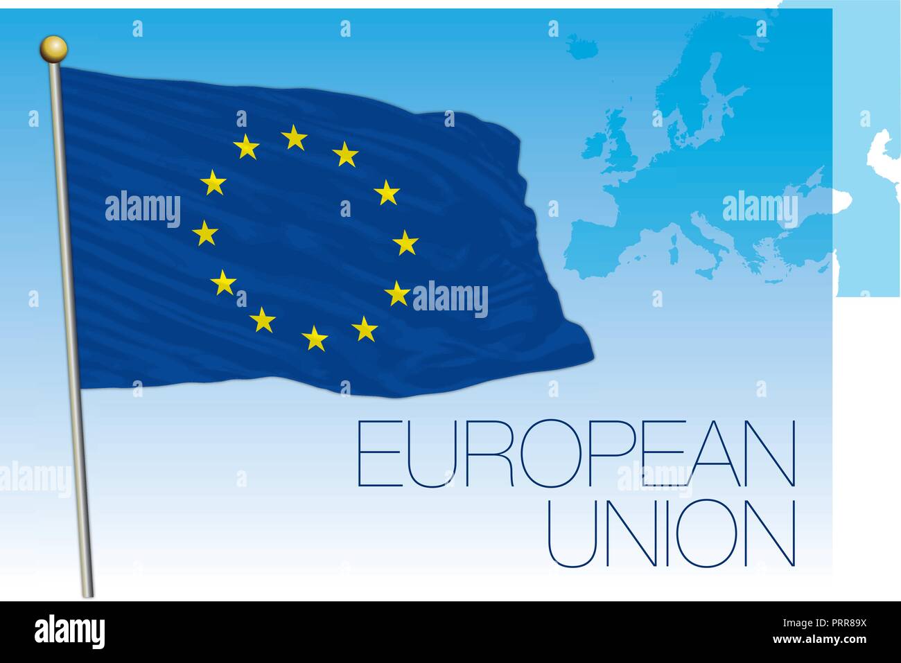 Die Europäische Union offizielle Flagge, Vector Illustration Stock Vektor