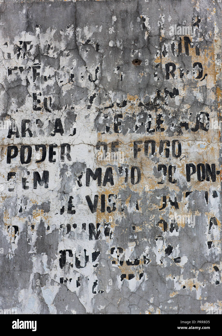 Politische Wandbild Nachricht von Präsident Dos Santos, Huila Provinz, Lubango, Angola Stockfoto
