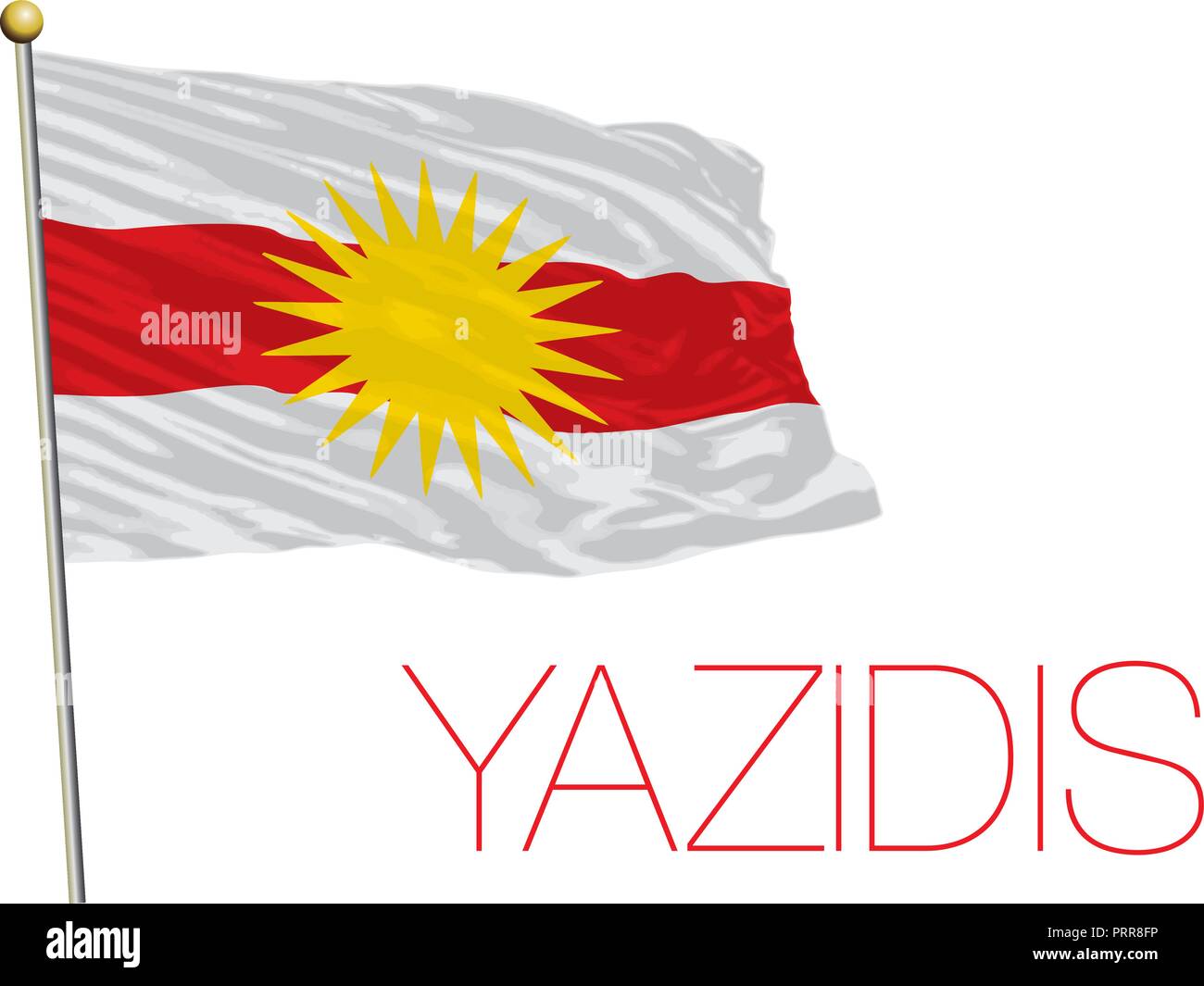 Yazidis Flagge, Vector Illustration, Irak Stock Vektor