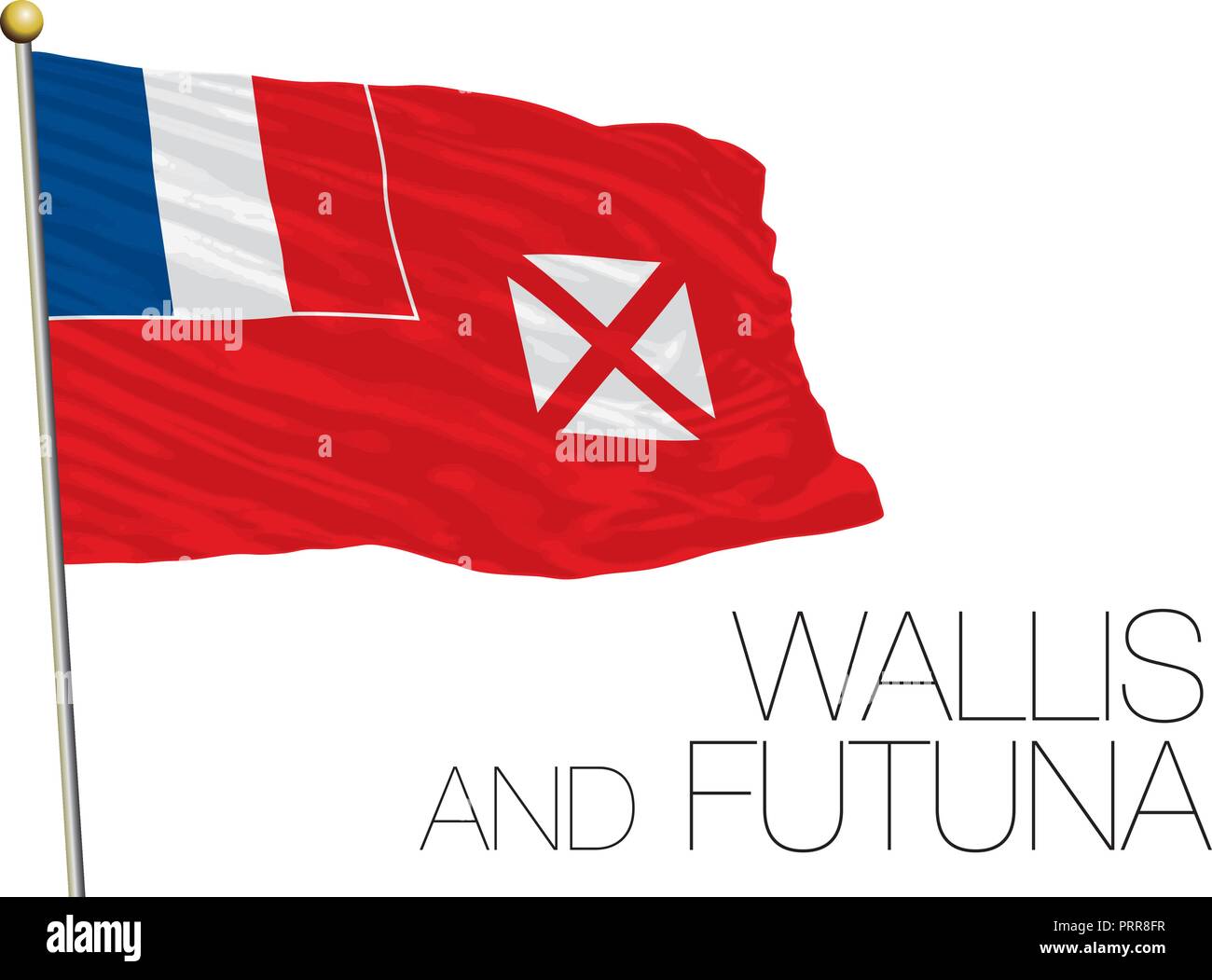 Wallis und Futuna offizielle Flagge, Vector Illustration Stock Vektor