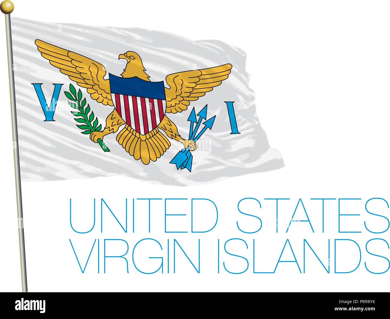 USA Virgin Islands offizielle Flagge, Vector Illustration Stock Vektor