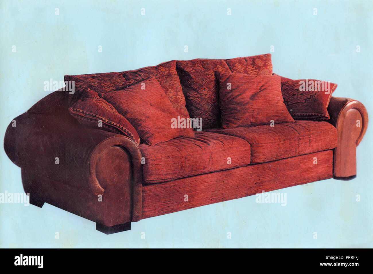 Sofa rot, 1990 s Stockfoto