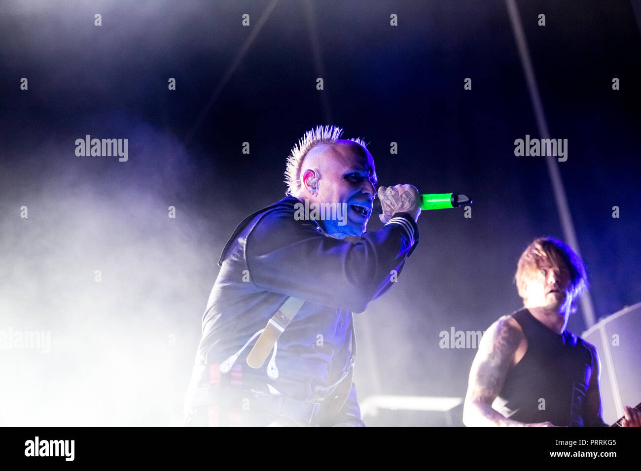 Dänemark, Aarhus - 10. Juni 2017. Die englische Electronica Gruppe The Prodigy führt ein Live Konzert während der dänischen Musik Festival Northside 2017 in Aarhus. Hier Sänger Keith Flint ist live auf der Bühne gesehen. (Foto: Gonzales Foto - Kasper Maansson). Stockfoto