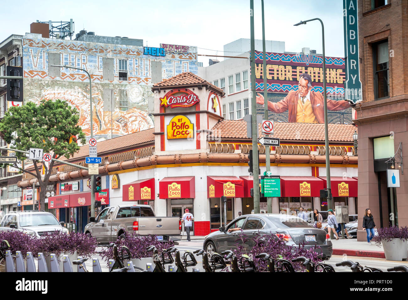 Carl's Junior Fastfood in der Innenstadt von Los Angeles, Kalifornien, USA Stockfoto