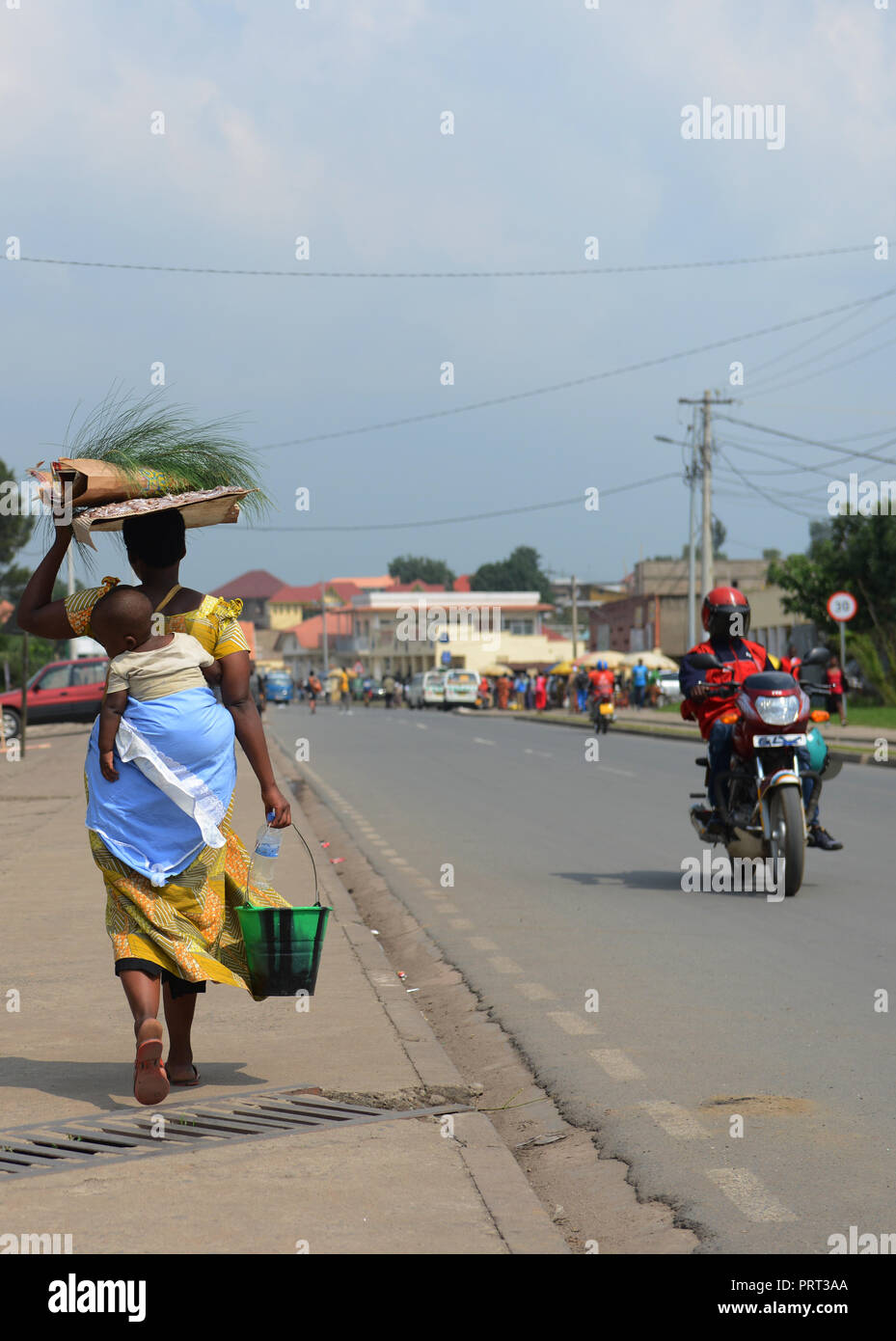 Der grenzstadt Giseny in Ruanda. Stockfoto