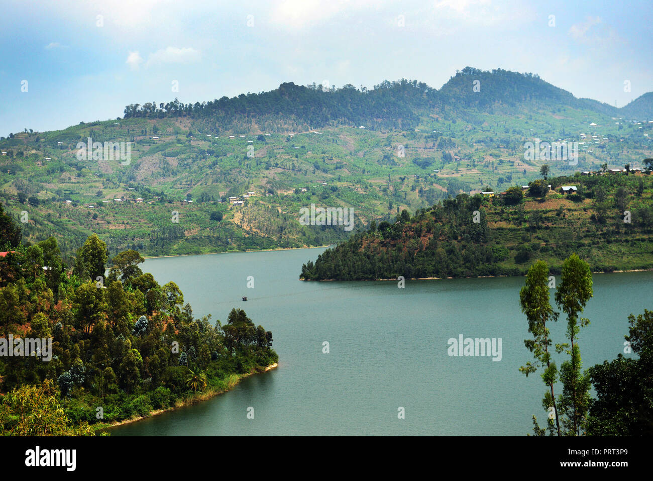 Malerische Lake Kivu in Ruanda. Stockfoto