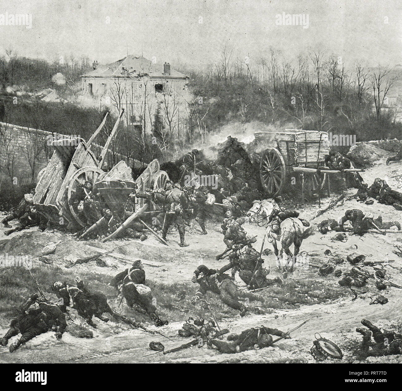 Die Schlacht von Villiers, auch genannt der Schlacht von Champigny, 30. November 1870. Die größte der Französischen Einsaetze aus belagerte Paris während des französisch-preußischen Krieg. Stockfoto