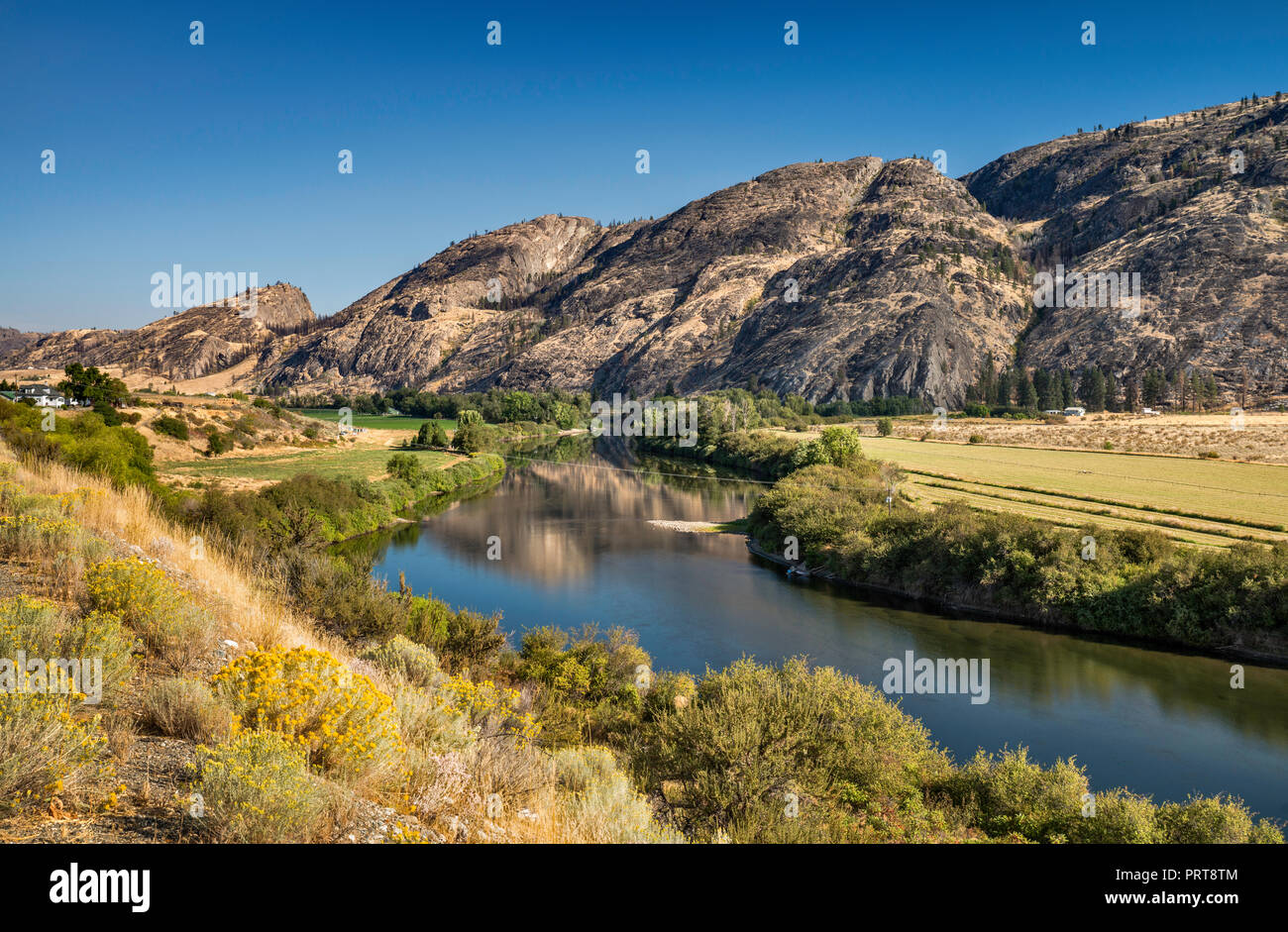 Okanogan Fluss, Colville Indian Reservation, in der Nähe der Omak