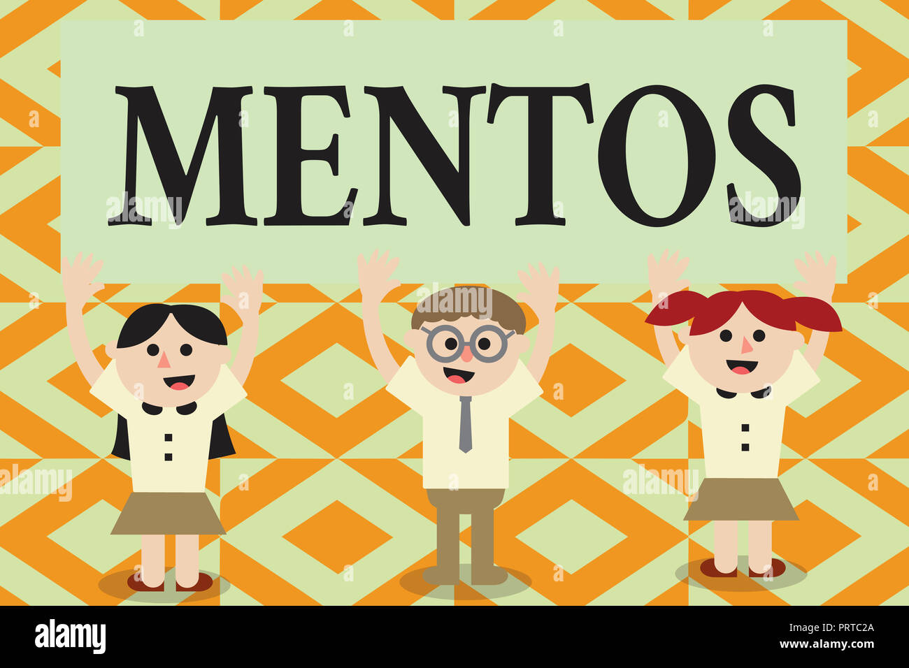 Konzeptionelle Handschrift mit Mentos. Business foto Präsentation Stil der jamaikanischen Volksmusik auf den traditionellen Tanz Rhythmus. Stockfoto