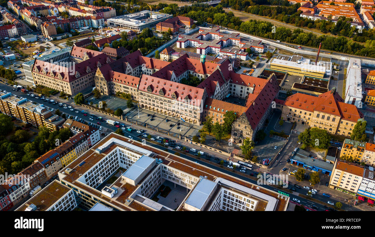 Palast der Justiz (Justizpalast), Courthouse Komplex in Nürnberg, Deutschland Stockfoto